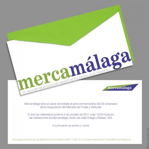 Diseño de Invitación de acto conmemorativo del 30º Aniversario de Mercamálaga