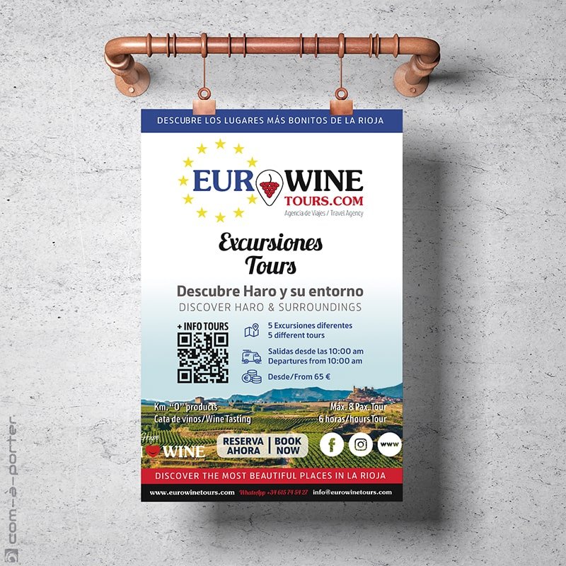 Cartel informativo de las Excursiones organizadas por EUROWINETOURS