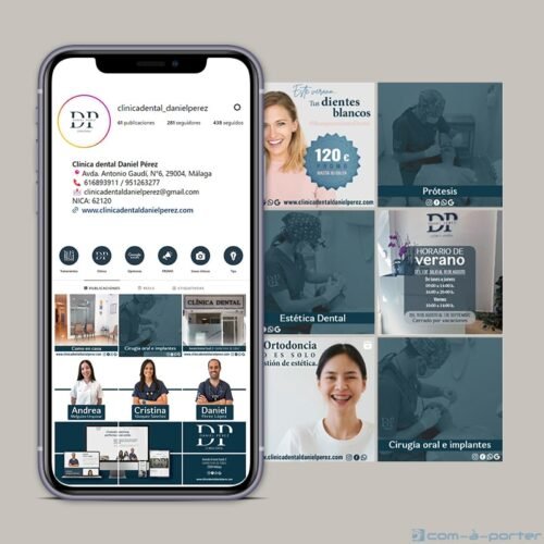 Gestión del perfil de la red social Instagram de Clínica Dental Daniel Pérez en Málaga
