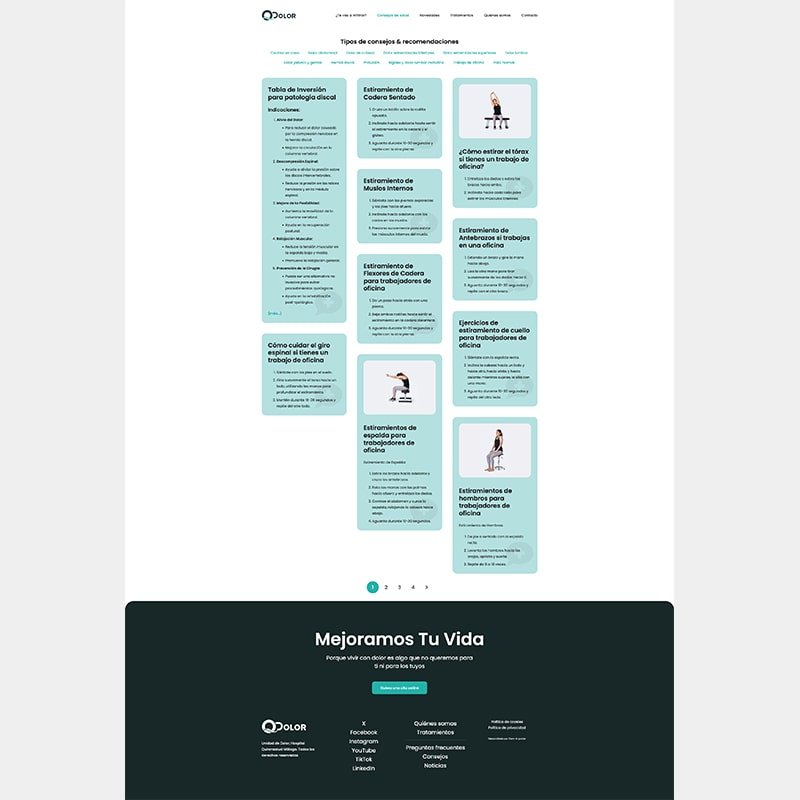 Página web QDolor, para Unidad de Dolor del Hospital Quirón Málaga