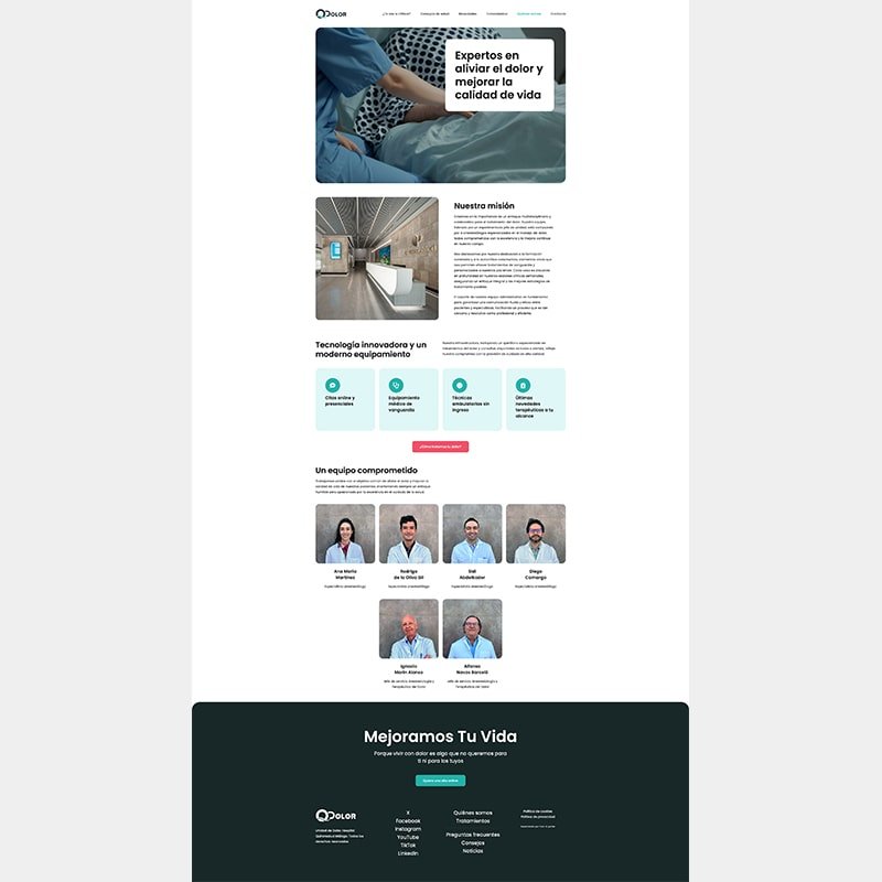 Página web QDolor, para Unidad de Dolor del Hospital Quirón Málaga