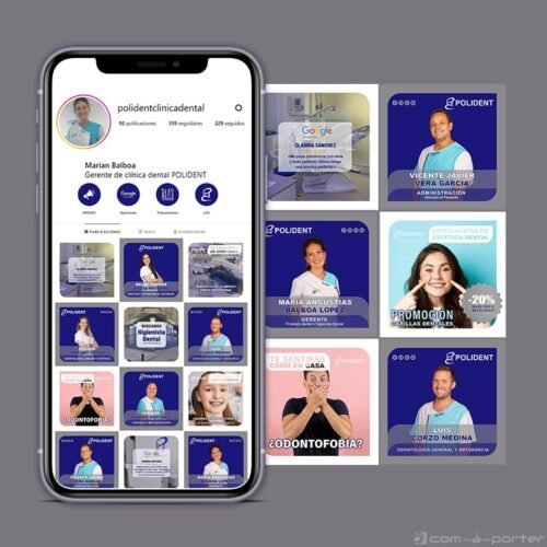 Gestión del perfil de la red social Instagram de Clínica Dental Polident Guadix